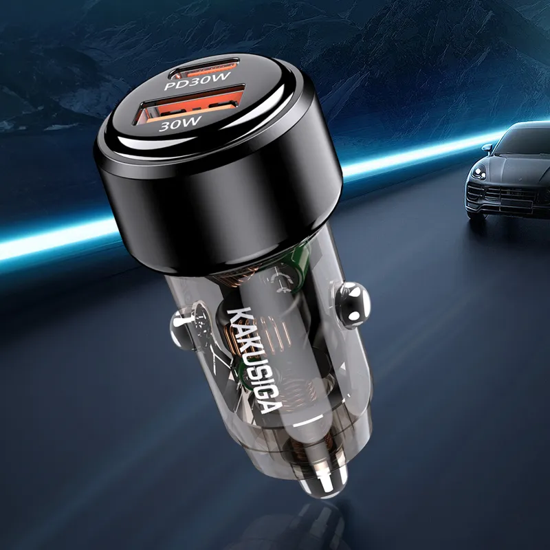 Dual Port Mini Car Charger - 60W Super Fast Charging