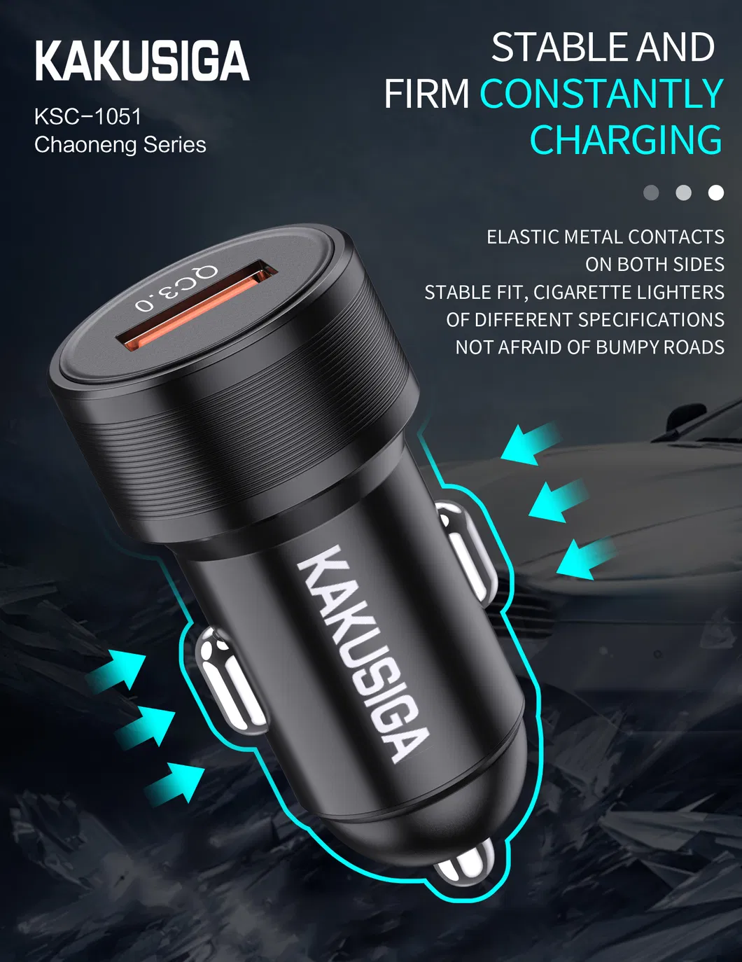 Hot Sale Car Charger OEM Single Port QC3.0 18W Fast Charge Output Mini Automobile Charger