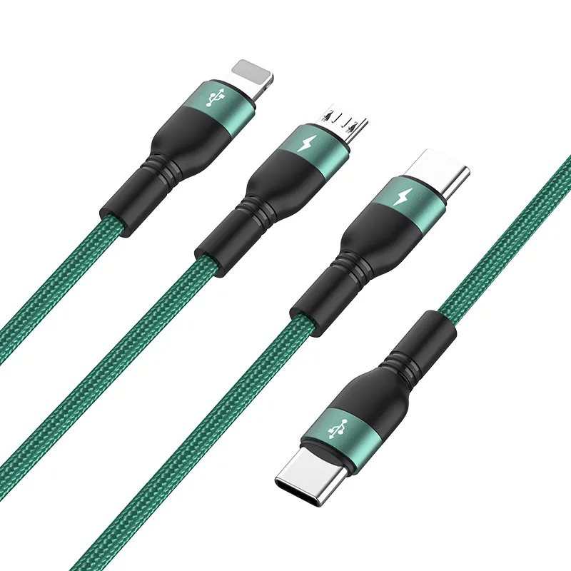 Hot Selling 3 in 1 Mobile Phone Fast Charging Data Cable Lightning Micro Type-C Cables