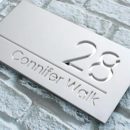 Personalized House Number Plaque Modern Acrylic Laser Cut 3D Exterior Matte Doorplate