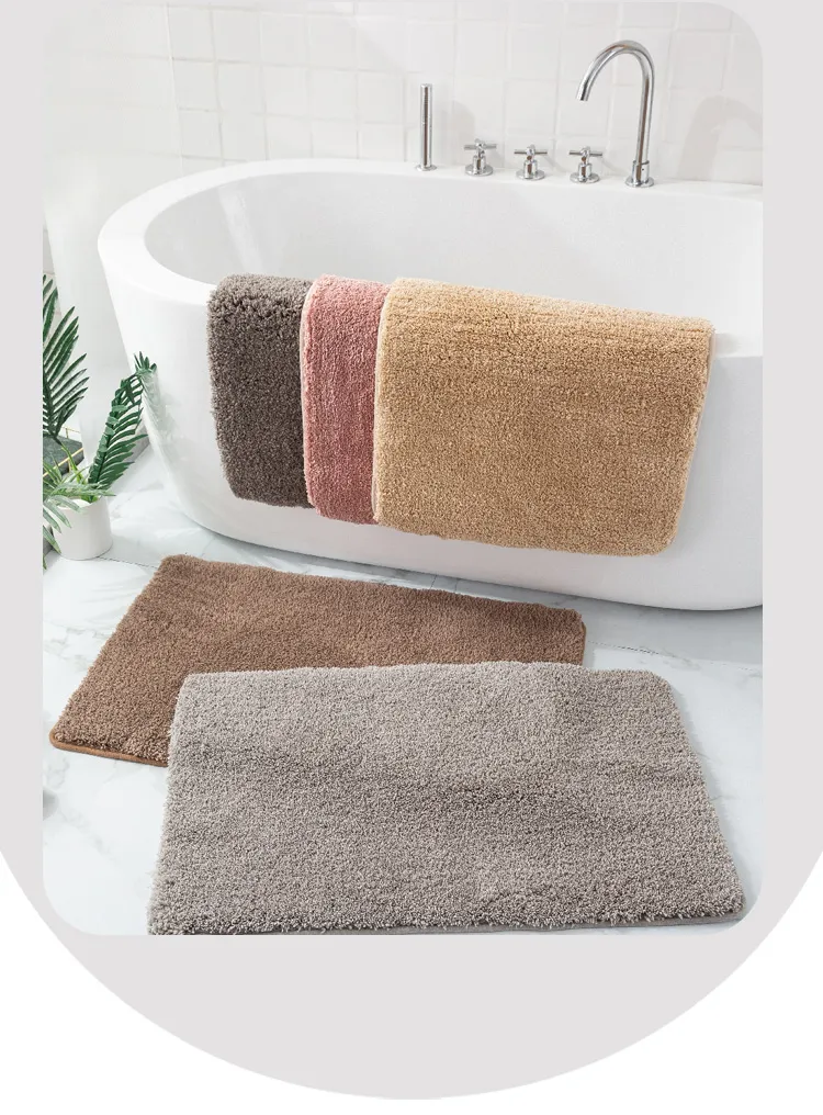 Amazon Basics Shaggy Washable Non Slip Bath Rugs for Bathroom Sets