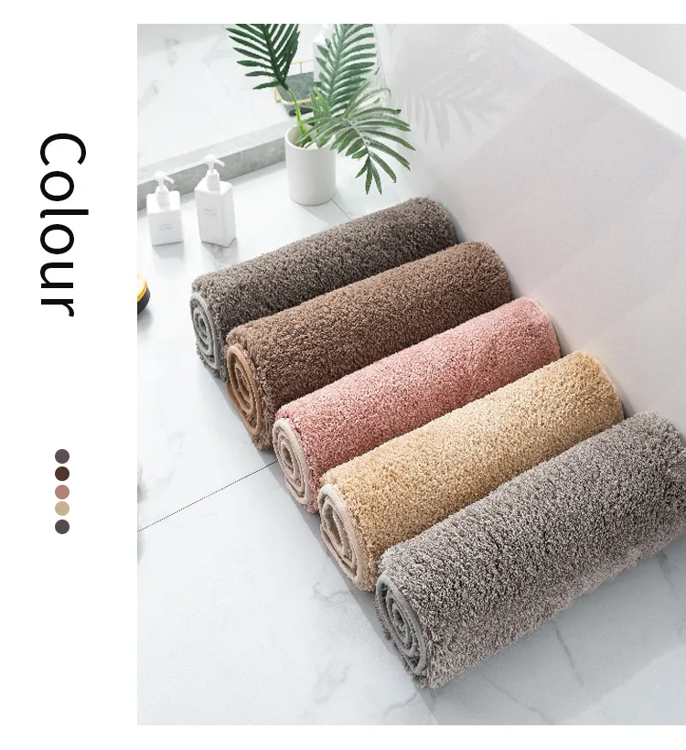 Amazon Basics Shaggy Washable Non Slip Bath Rugs for Bathroom Sets