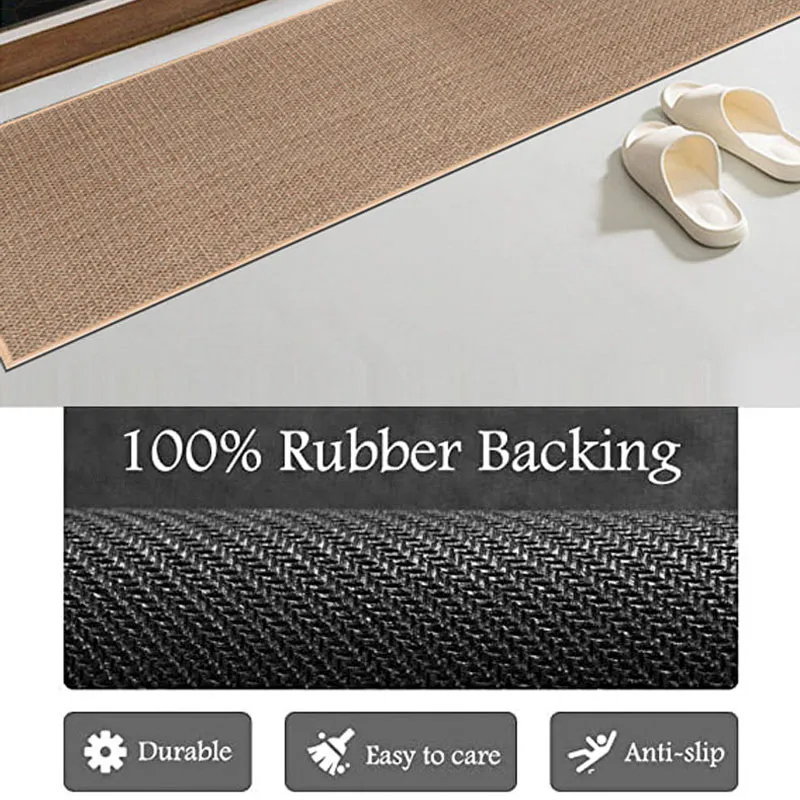 Anti-Slip Anti Fatigue Linen Kitchen Mat Kitchen Runner Rug Rubber Backing