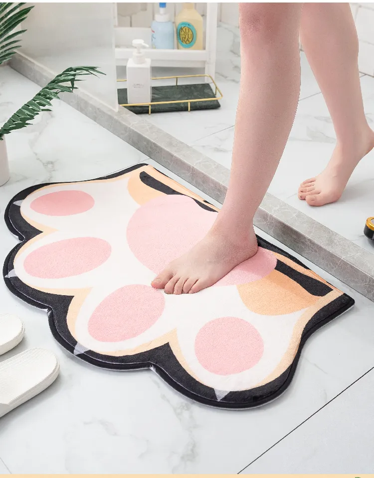 Bathroom Rugs Mat Washable Bath Mat Absorbent Floor Non-Slip Bathtub Rug