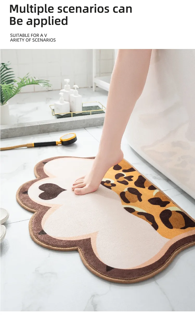 Bathroom Rugs Mat Washable Bath Mat Absorbent Floor Non-Slip Bathtub Rug