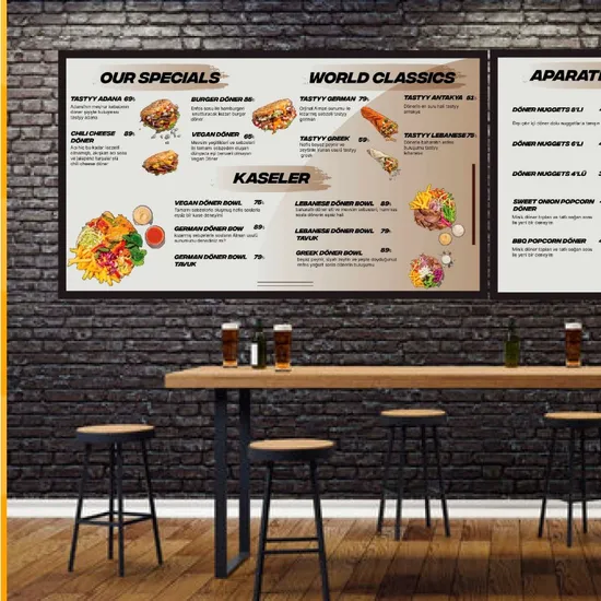 Restaurant Advertising Wall Mount Menu Board Light Box