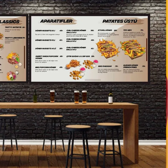 Restaurant Advertising Wall Mount Menu Board Light Box