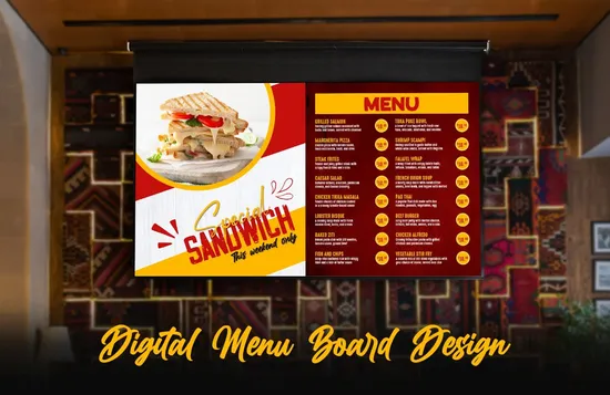 Restaurant Menu Board LED Slim Light Box Indoor Use Wall Light Sign Luminous Board