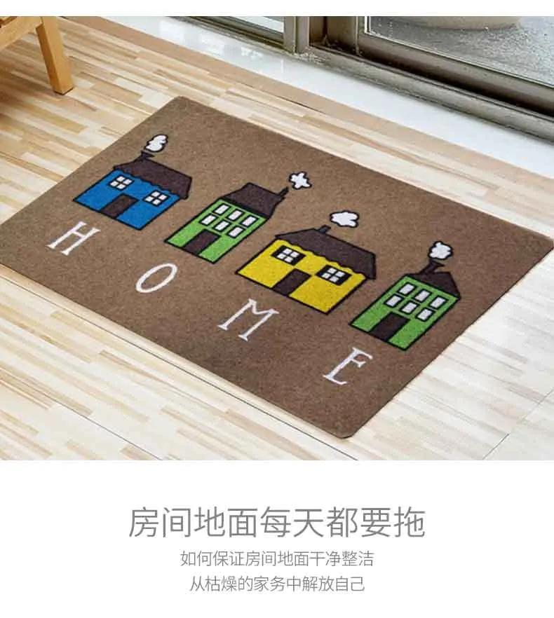 Custom Anti-Slide Polyester Napping Home Entry Door Mat Floor Doormat Carpet