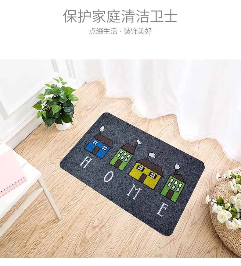 Custom Anti-Slide Polyester Napping Home Entry Door Mat Floor Doormat Carpet