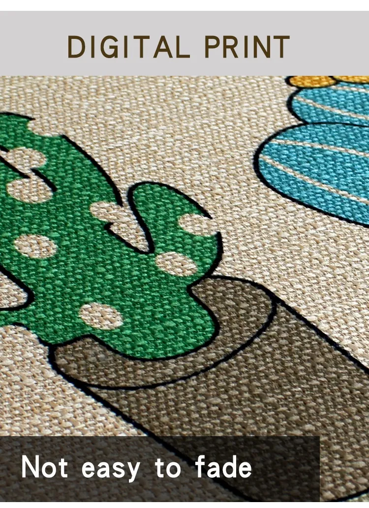 Custom Anti-Slip Highly Absorbent Embroidery Pattern Washable Kitchen Rugs