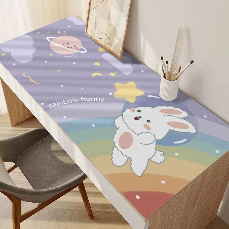 Custom Comfortable PVC Rectangle Silicone Leather Table Mat for Study Desk