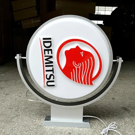 Round Outdoor LED Acrylic Signboard 40cm Diameter Display Business Sign Advertising Light Boxes