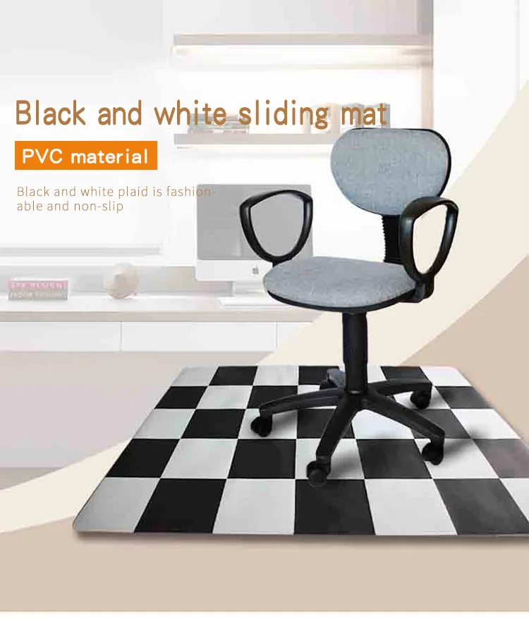 Custom Printed Logo PVC Office Chair Mat with Anti-Slip Rubber Back Mat