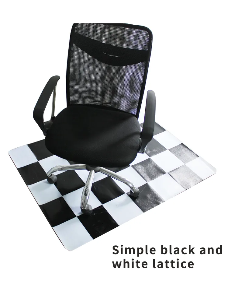 Custom Printed Logo PVC Office Chair Mat with Anti-Slip Rubber Back Mat