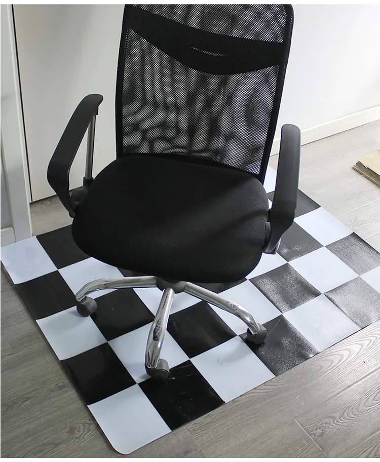 Custom Printed Logo PVC Office Chair Mat with Anti-Slip Rubber Back Mat