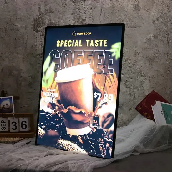 Slim LED Light Box Food Display Frame Menu Board Business Advertising Picture LED Light Box Display