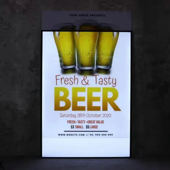 Slim LED Light Box Food Display Frame Menu Board Business Advertising Picture LED Light Box Display