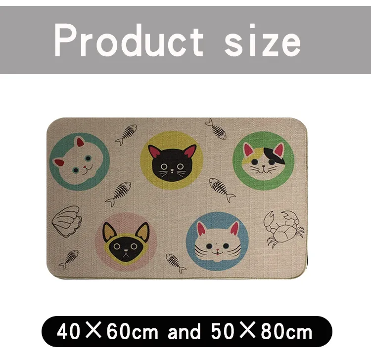 Customized Linen Floor Mat Printed Cartoon Door Mat