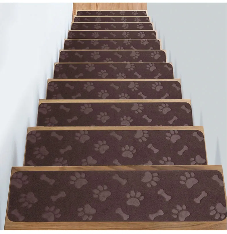 Dog Paw Design Pet Friendly Satin Resistant Kids Safety Step Staircase Mat