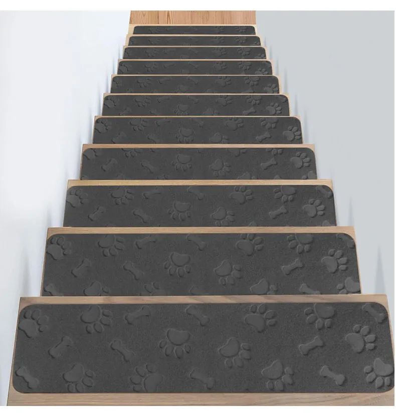 Dog Paw Design Pet Friendly Satin Resistant Kids Safety Step Staircase Mat