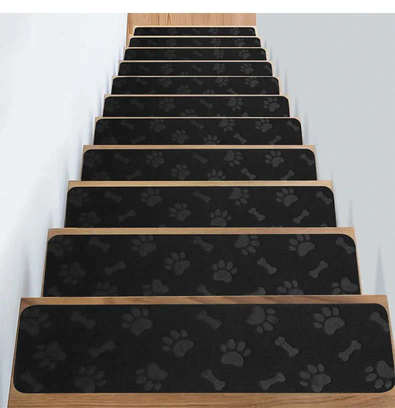 Dog Paw Design Pet Friendly Satin Resistant Kids Safety Step Staircase Mat