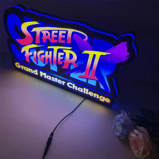 Street Fighter 3D LED Logo Signage Gamer Advertising Light Box