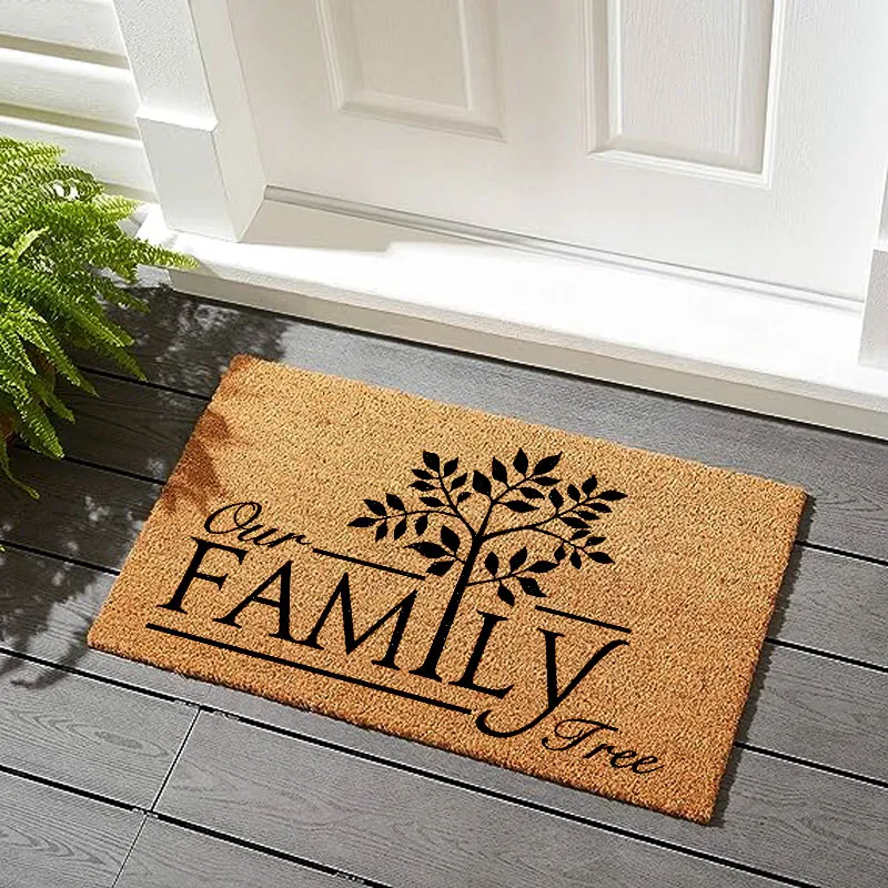 Faux Coconut Palm Entry Rug Non-Slip Scraping Dirt Coconut Mat