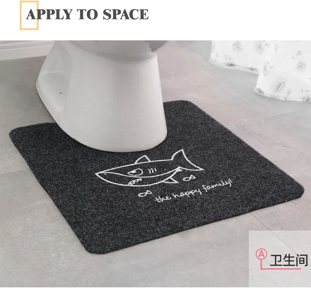 Fiber 0.4cm Colorfast Non-Slip Absorbent Home Toilet Floor Carpet Bath Rug