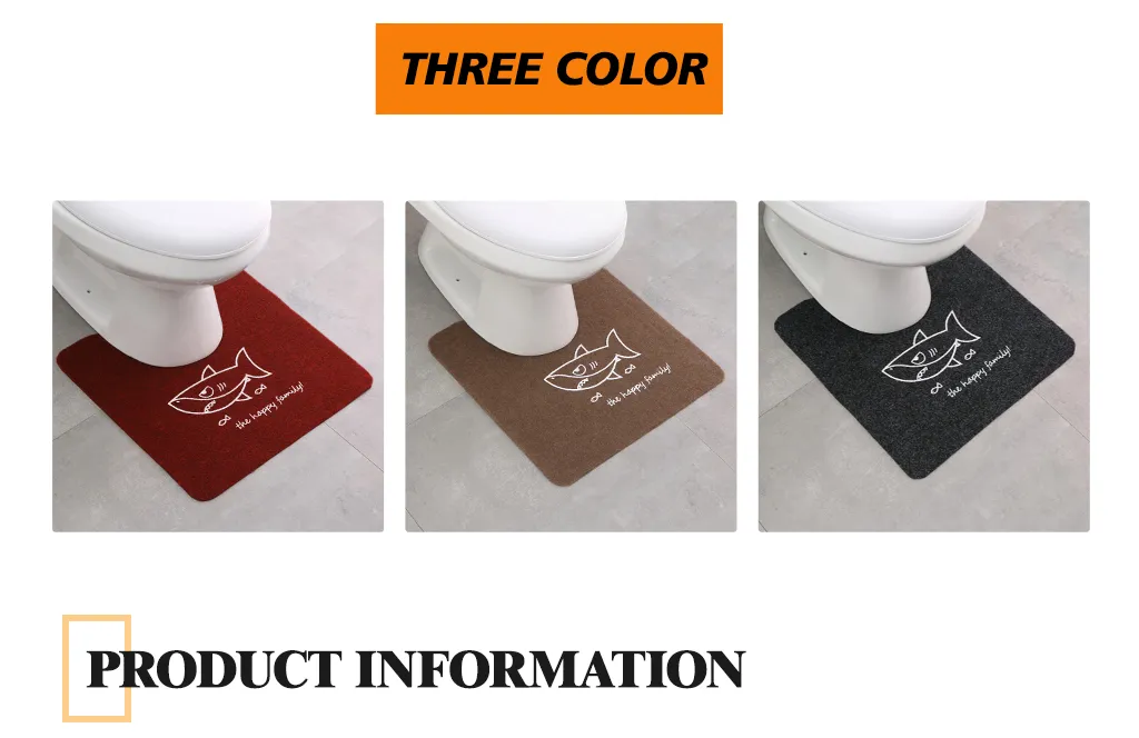 Fiber 0.4cm Colorfast Non-Slip Absorbent Home Toilet Floor Carpet Bath Rug