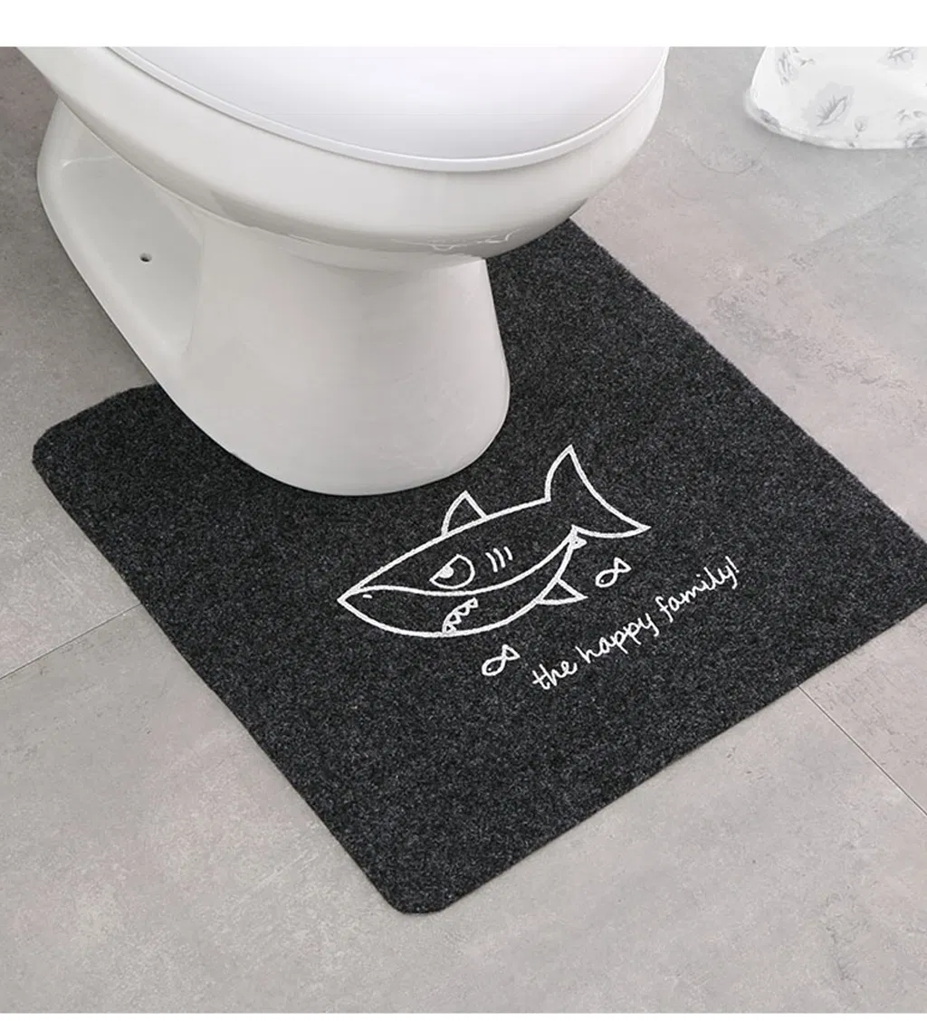 Fiber 0.4cm Colorfast Non-Slip Absorbent Home Toilet Floor Carpet Bath Rug