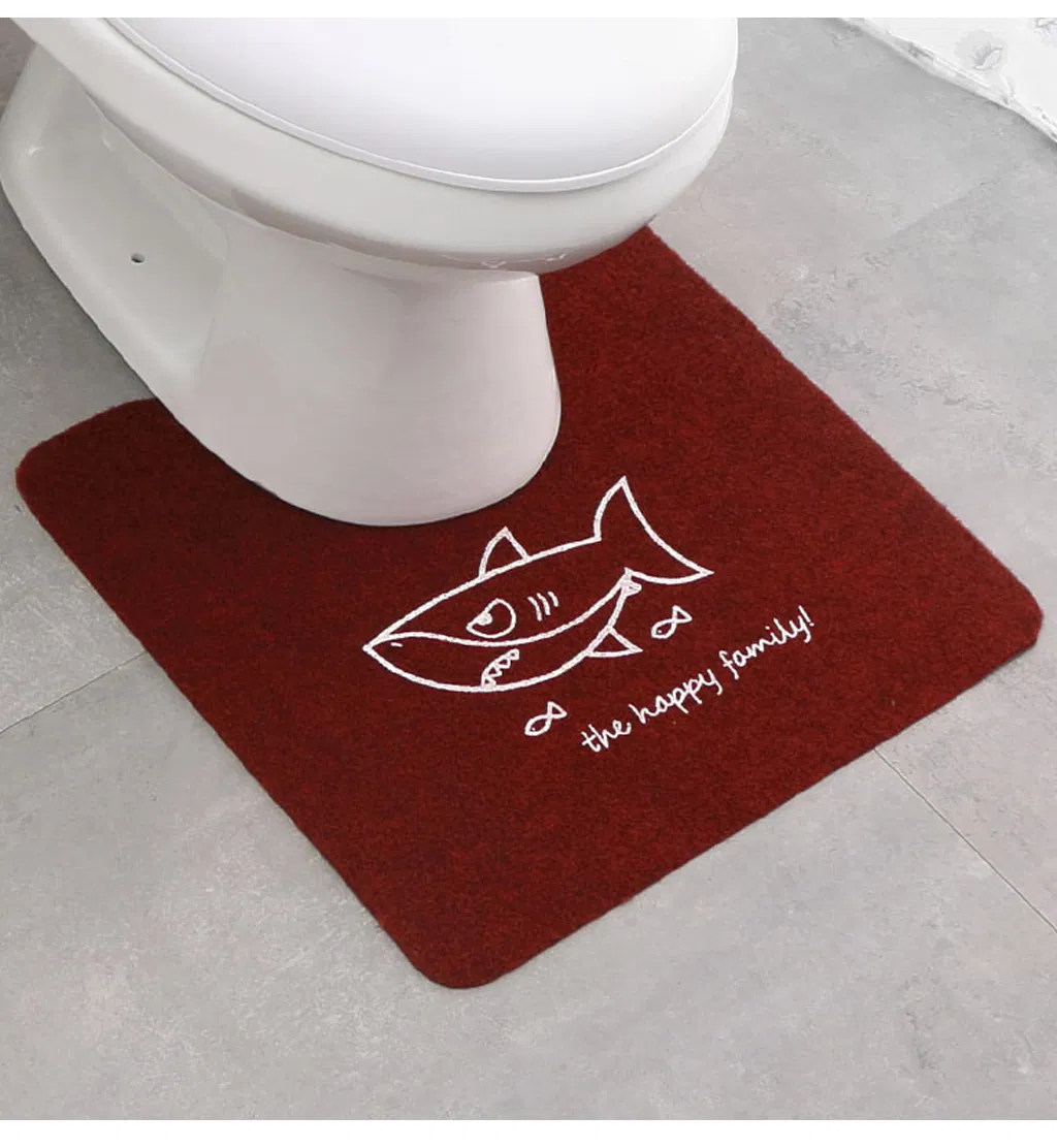 Fiber 0.4cm Colorfast Non-Slip Absorbent Home Toilet Floor Carpet Bath Rug