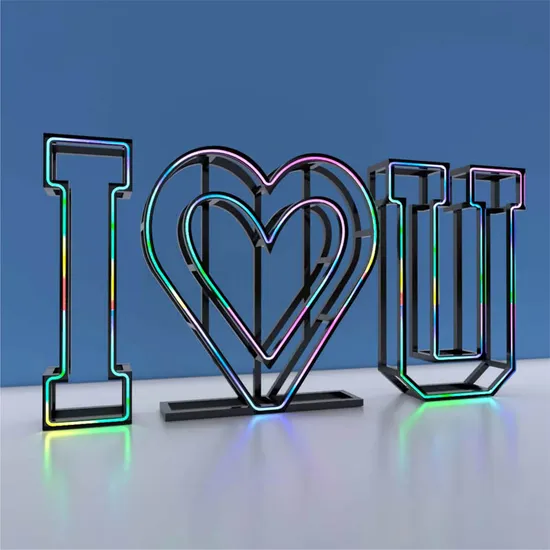 Wholesale LED Love Bulb Letter 3D Free Standing Vintage Frame Neon Letter Sign