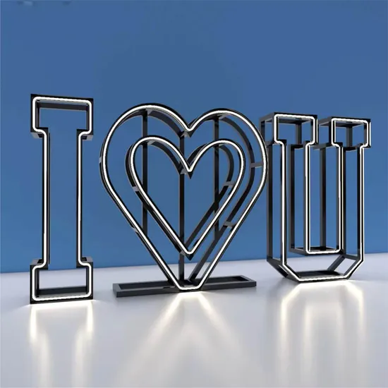 Wholesale LED Love Bulb Letter 3D Free Standing Vintage Frame Neon Letter Sign