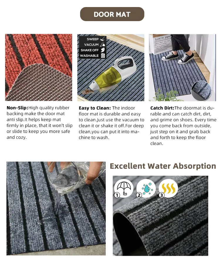 Gad Home Front Door Mat Waterproof and Washable PVC Outside Door Rugs