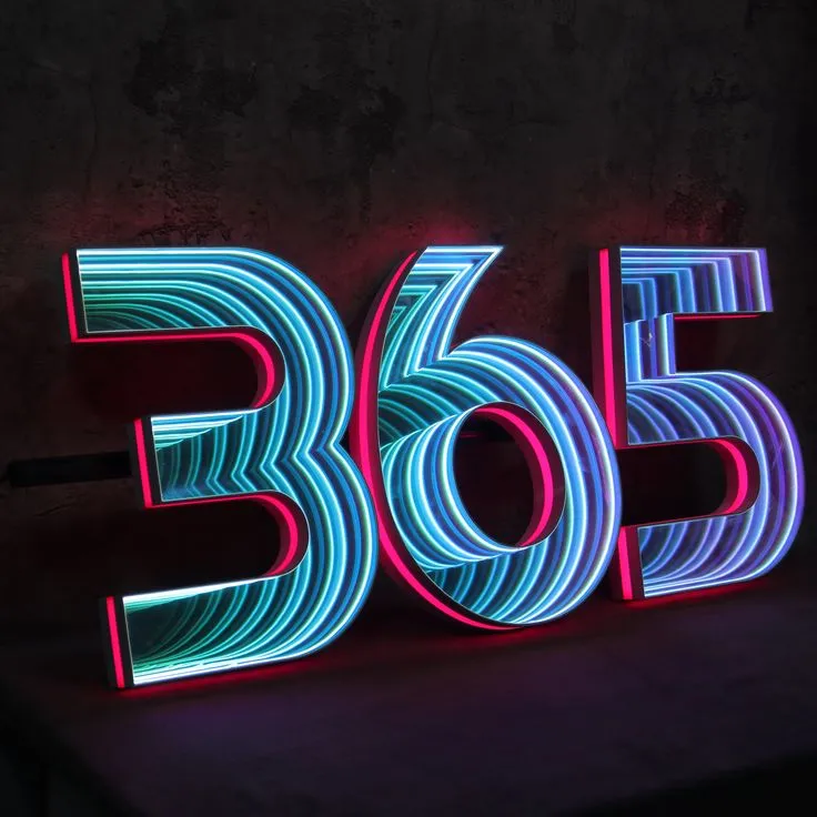 3D LED Infinity Mirror Channel Letters Sign Custom Made Business Infinity Mirror Sign