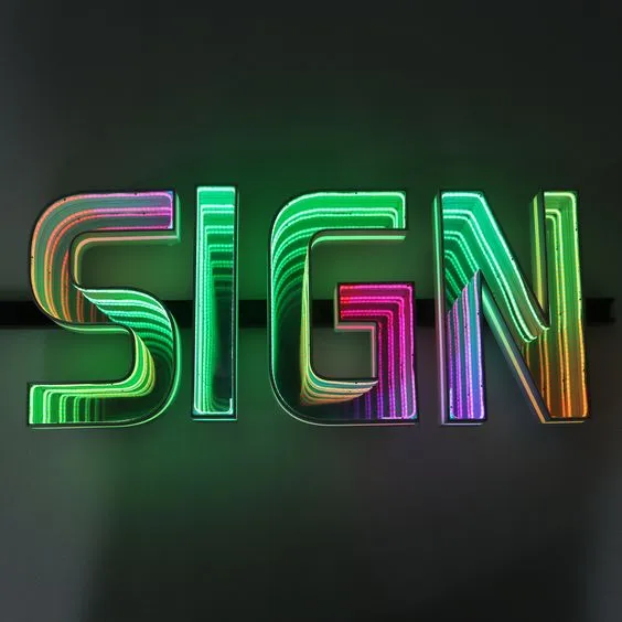 3D LED Infinity Mirror Channel Letters Sign Custom Made Business Infinity Mirror Sign