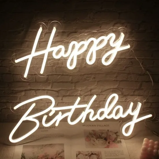 12V Decorative LED Neon Light Sign Happy Birthday Neon Sign