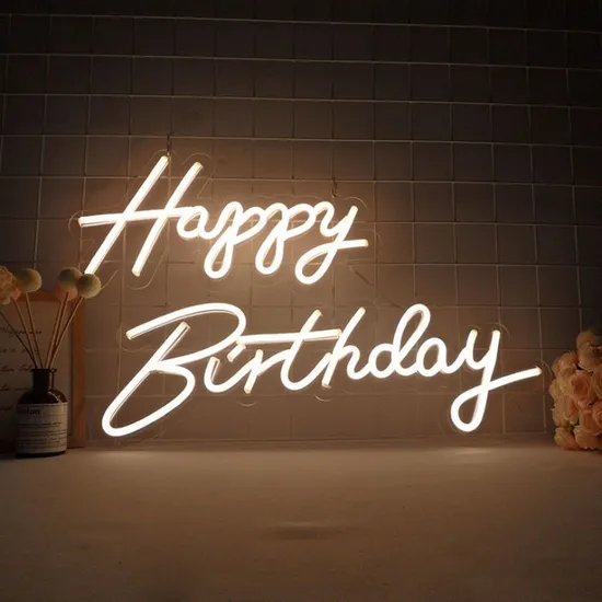 12V Decorative LED Neon Light Sign Happy Birthday Neon Sign