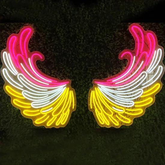 2024 Angel Wings Custom Neon Sign RGB Full Color 110-240V