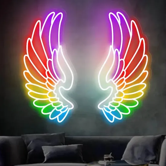 2024 Angel Wings Custom Neon Sign RGB Full Color 110-240V