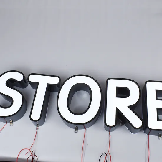 3D Acrylic Letters Signboard Stainless Steel LED Channel Letter Sign Hanging LED Sign Board