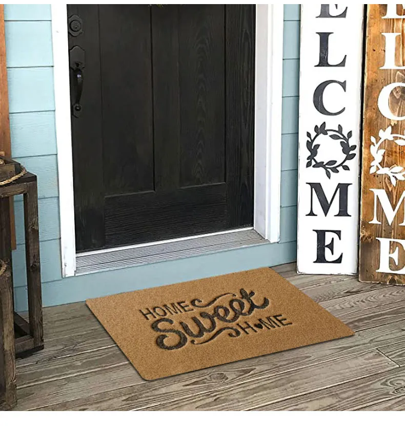 High Quality Printed Faux Coco Coir Door Mat Artificial Coconut Fiber Doormat