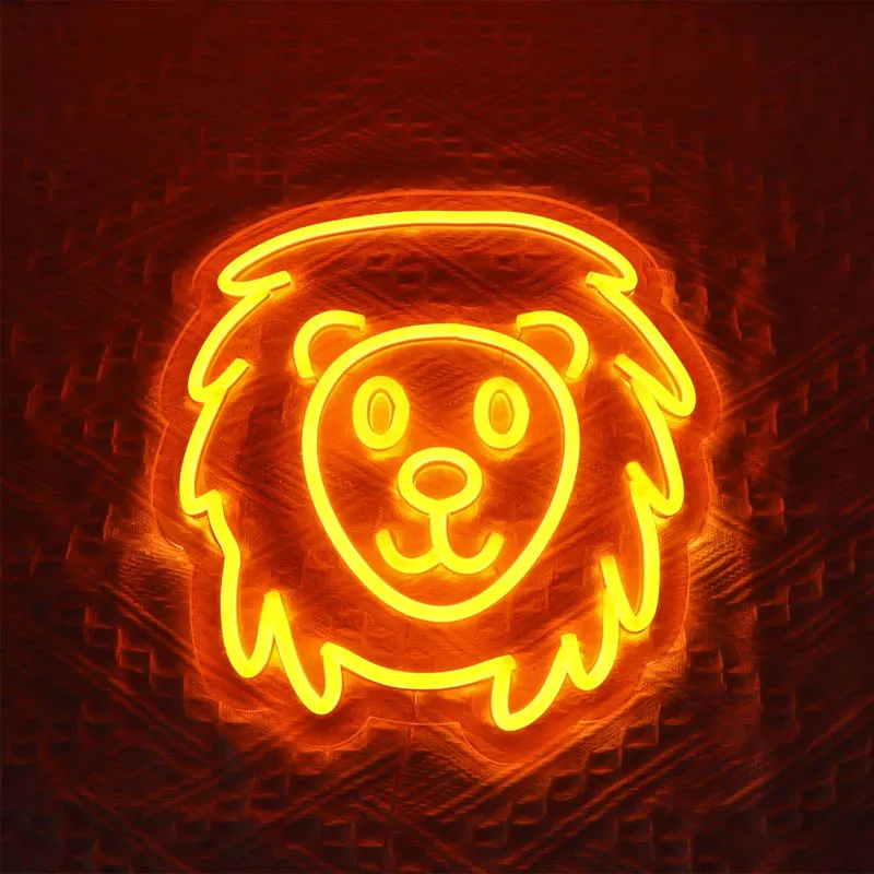 5V USB Lion Flex Neon Sign with Orange Lighting for Children′s Room