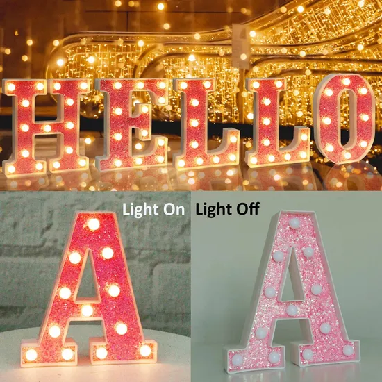 4FT LED Number 5 FT Big Letter Alphabet Marquee Light up Letter Signage with Bulb for Party Decoration