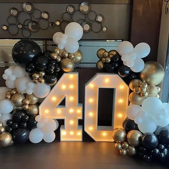 4FT LED Number 5 FT Big Letter Alphabet Marquee Light up Letter Signage with Bulb for Party Decoration