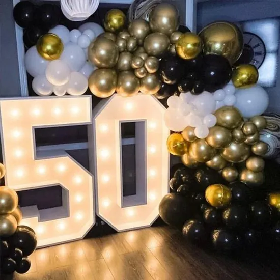 4FT LED Number 5 FT Big Letter Alphabet Marquee Light up Letter Signage with Bulb for Party Decoration