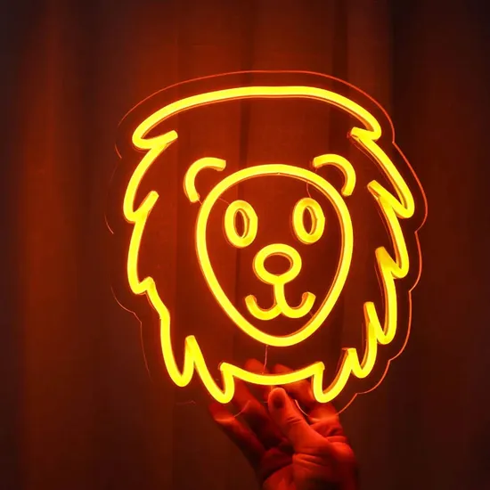 5V USB Lion Flex Neon Sign with Orange Lighting for Children′s Room