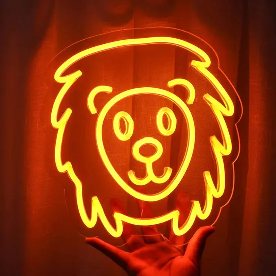 5V USB Lion Flex Neon Sign with Orange Lighting for Children′s Room