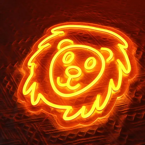 5V USB Lion Flex Neon Sign with Orange Lighting for Children′s Room